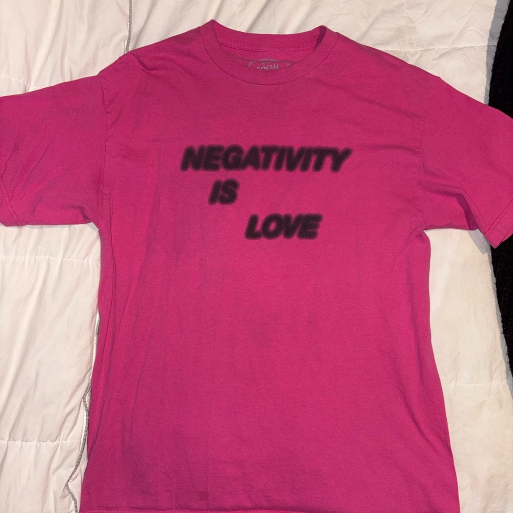 Anti Social Social Club Pink Tee with White Text